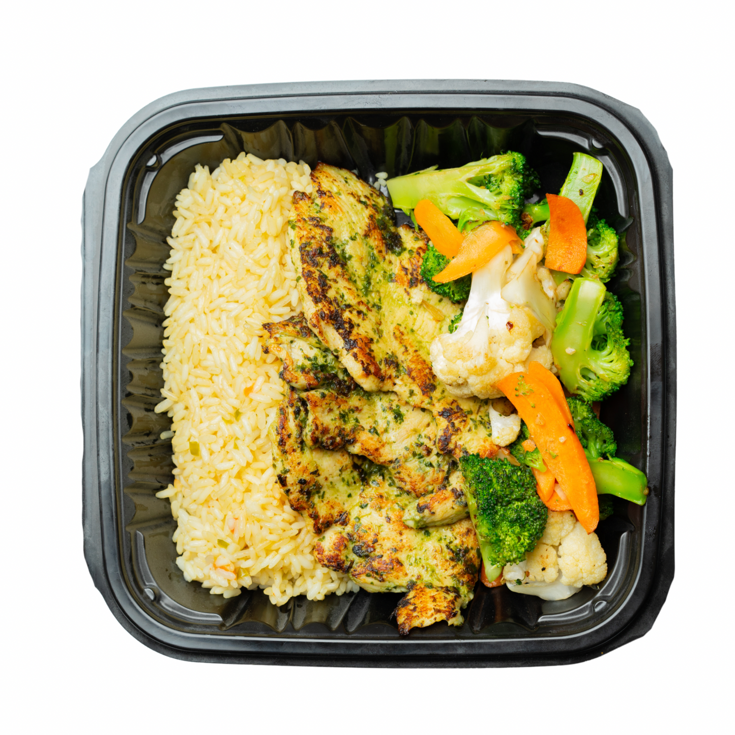 Pollo con Arroz y Vegetales Salteados