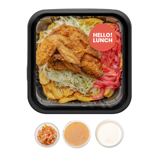 Pollo Frito con Tajadas